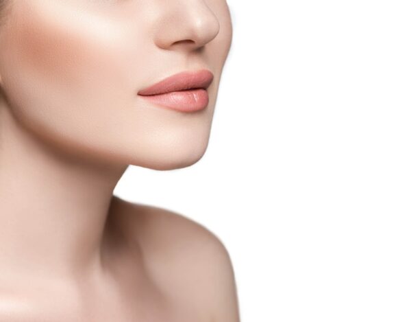 Portrait woman with fresh clean face and wide eyebrows.